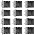 Adjustable 2-Gang 34 Cu. in. Grey Electrical Outlet Box ETL 12-Pack | by HUIXHAO