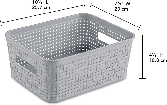 Sterilite 8 Pack Plastic Storage Bin Organization Containers, Small Baskets - Image 2