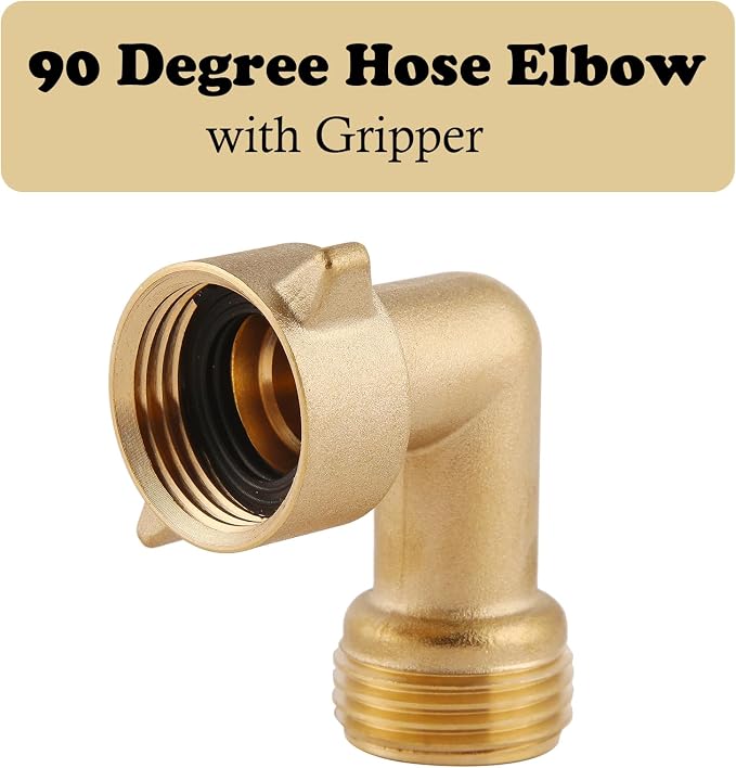 90-Degree Hose Elbow For RVs — Solid Brass Construction | Convenient Easy Grip - Image 5