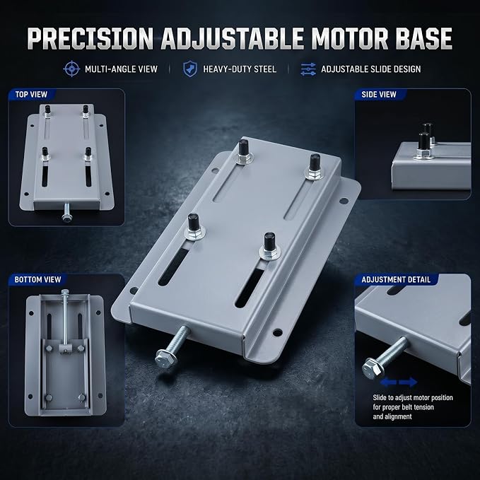 Electric Motor Base Mount Plate Adjustable Slide Plate Compatible - Image 3