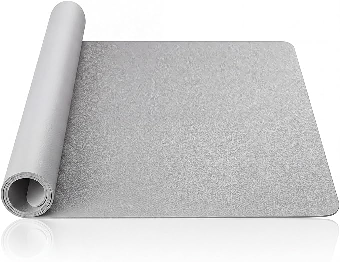 Drydiet Light Gray Workbench Mat 24x48, Cuttable PU Leather Pad, Easy Clean by Drydiet