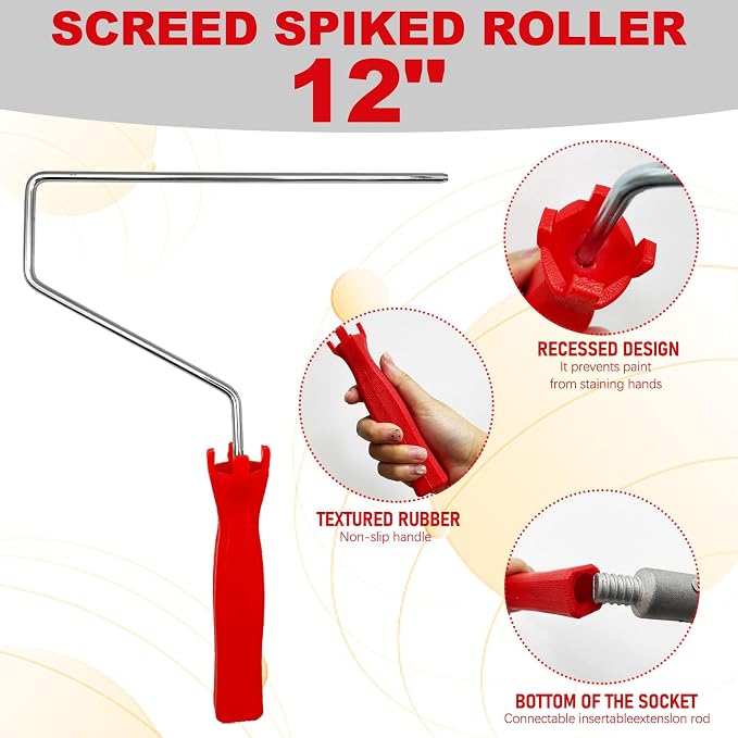 12 Inch Latex Floor Self Leveling Screed Spiked Roller 2 Pcs - Image 3