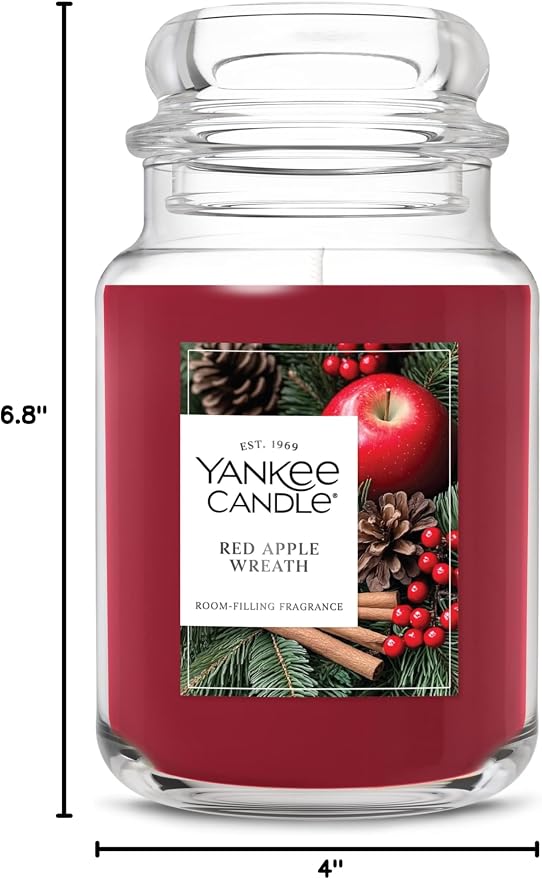 Yankee Candle Red Apple Wreath, Holiday Scented Candle, 22oz Large Jar - Image 9