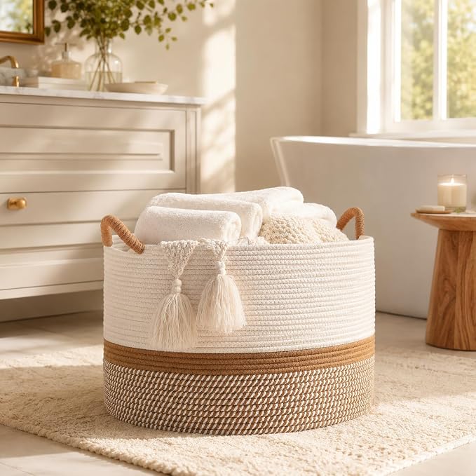 KAKAMAY Large Blanket Basket - Image 8