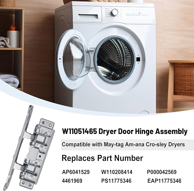 W11051465 Dryer Door Hinge Assembly Compatible - Image 4