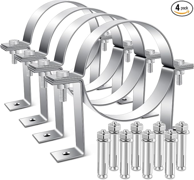 4 Pcs 6 Inch B Vent Wall Strap Round Gas Vent Pipe Strap, B Vent Wall Bracket by BTGGRTE