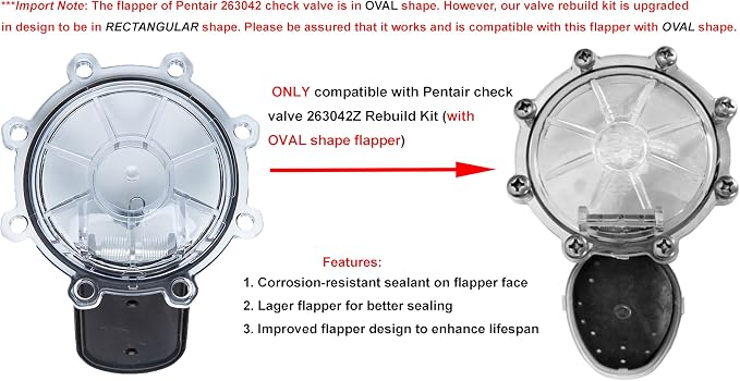 ATIE Upgraded Pool Check Valve Rebuild Kit Compatible - Image 3