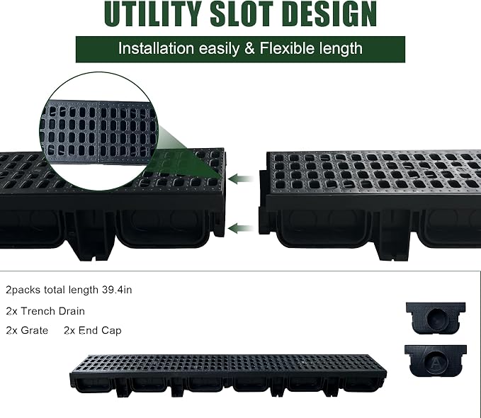 2 Pack 19.7x5.5x3.7 in. A15 Channel Drain - Image 7