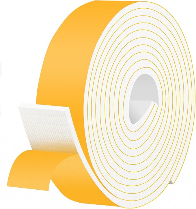 Extra Wide Foam Strip for Door & Windows, Self Adhesive 2x1/4in | Blocks Drafts by Trisiki