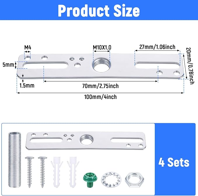 Ceiling Light Fixture Mounting Bracket Kit, 4 Pack Light Crossbar Mounting - Image 2