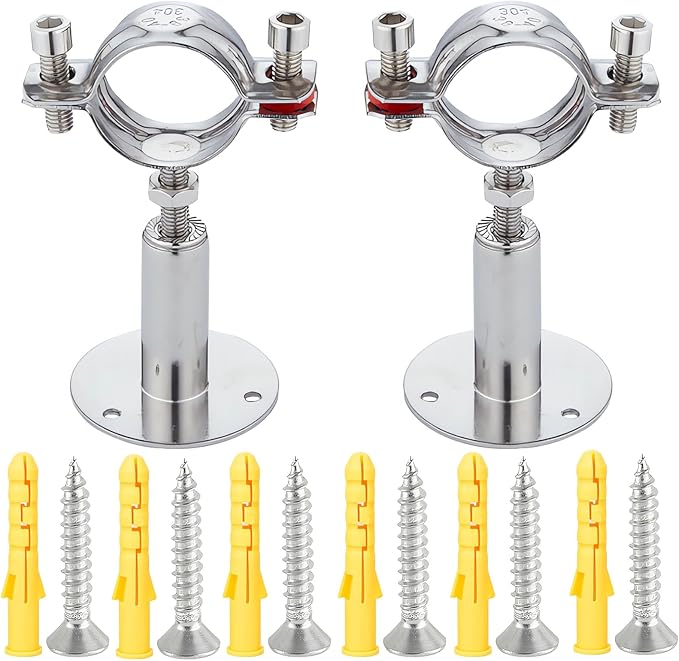 2PCS wall Mount Ceiling Mount Pipe 304 Stainless Steel Pipe Supports Pipe by RITUIPIOPIPESTRAP