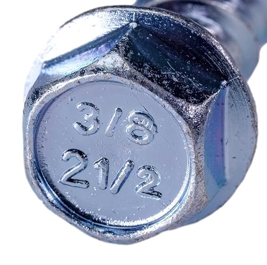CONFAST® LDC38212 3/8" x 2-1/2" Zinc Plated Large Diameter Concrete Screw - Image 2