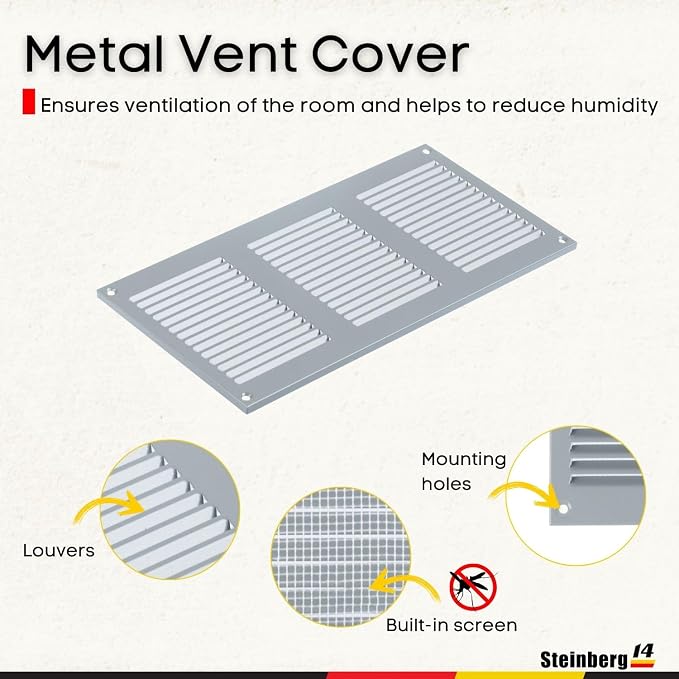 Steinberg14 Gray Vent Cover 10x4 - Image 2