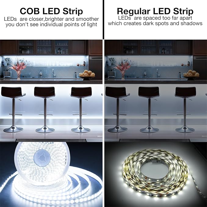 DAYBETTER 16.4FT Dimmable COB led Strip Light, High Brightness led Lights - Image 5