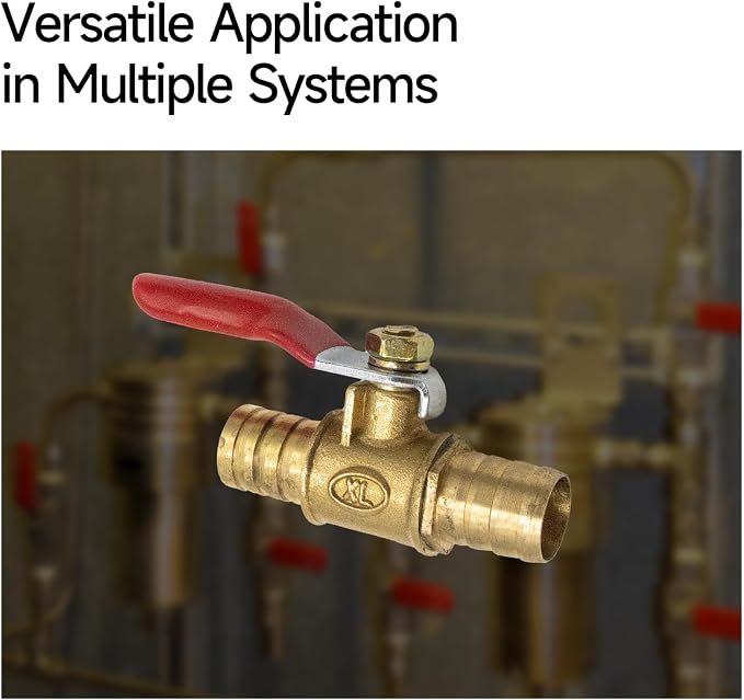 4-Pack 1/2 Inch Brass Ball Valve, 12mm Hose Barb - Image 7