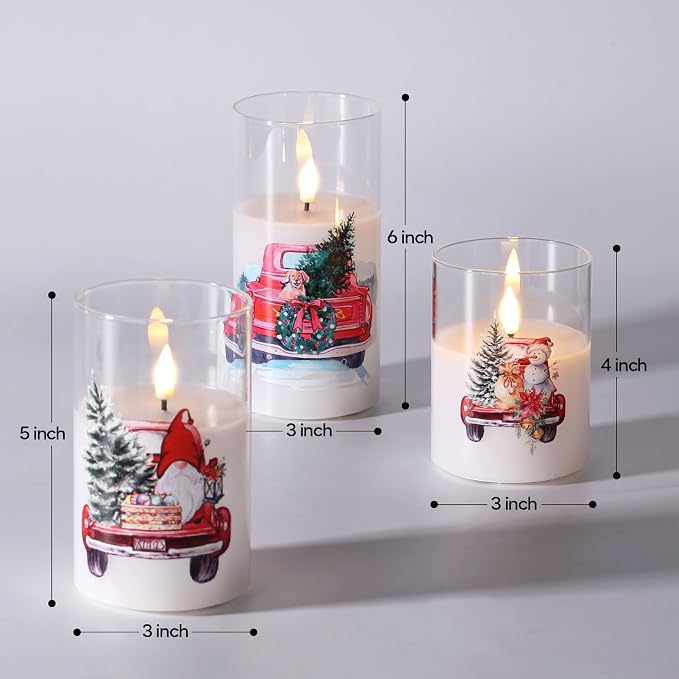 Christmas Glass Flameless Candles - Image 2