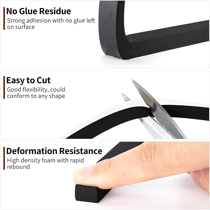 Yotache Window Insulation Weather Stripping 1/2" x1/2", Total 13 Ft | Closed - Image 6