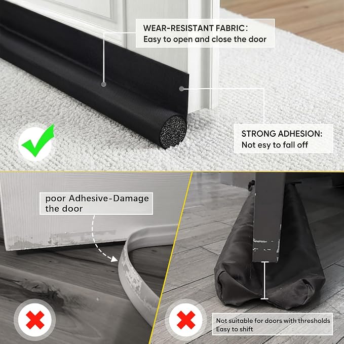 HomeProtect Door Draft Stopper 36 Inch Under Door Draft Blocker Door Sweep - Image 4