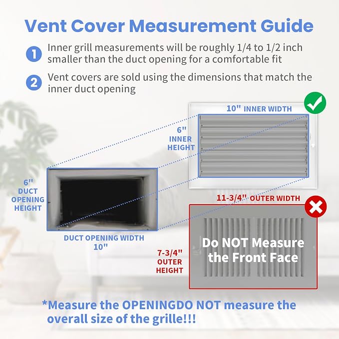 10 x 6 Inch Air Vent Covers for Wall or Ceiling - Image 6