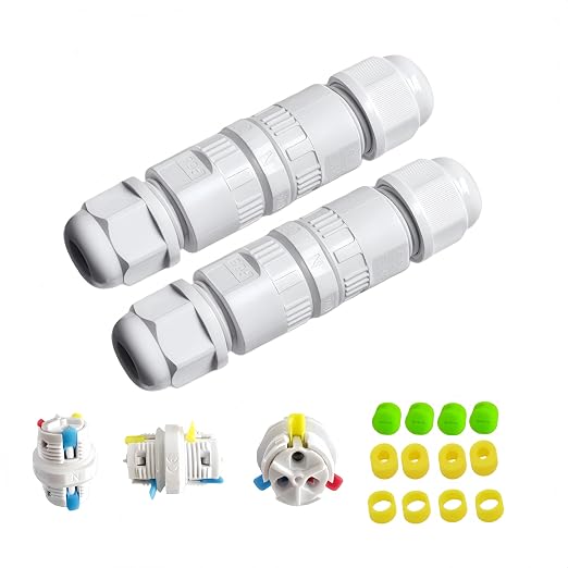 Waterproof 3PIN Wire Connector for Permanent Outdoor Lights, String Light by VEXOR