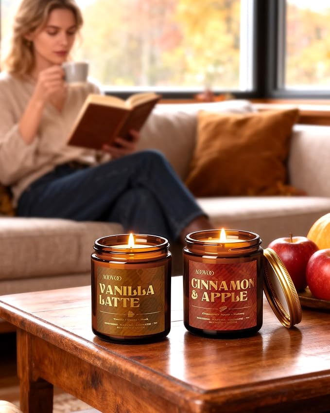 AOOVOO 6 Pack Fall Candles Set - 42oz Autumn Candle Gift - Image 6