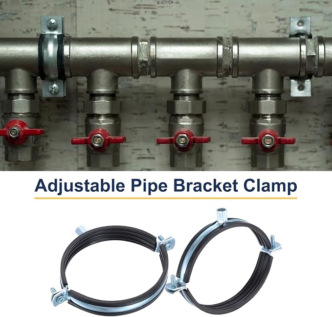 uxcell 6 Pcs Split Ring Pipe Hanger, 125mm/4.9inch Adjustable Pipe Bracket - Image 4