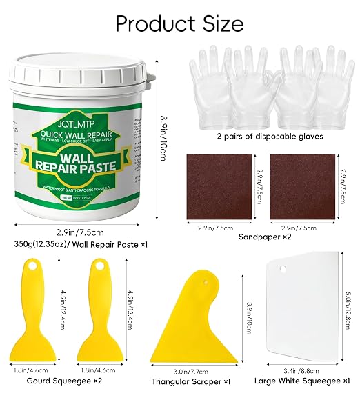 Wall Repair Paste 12 OZ, Drywall Crack & Hole Filler, Fast Drying Spackle - Image 6