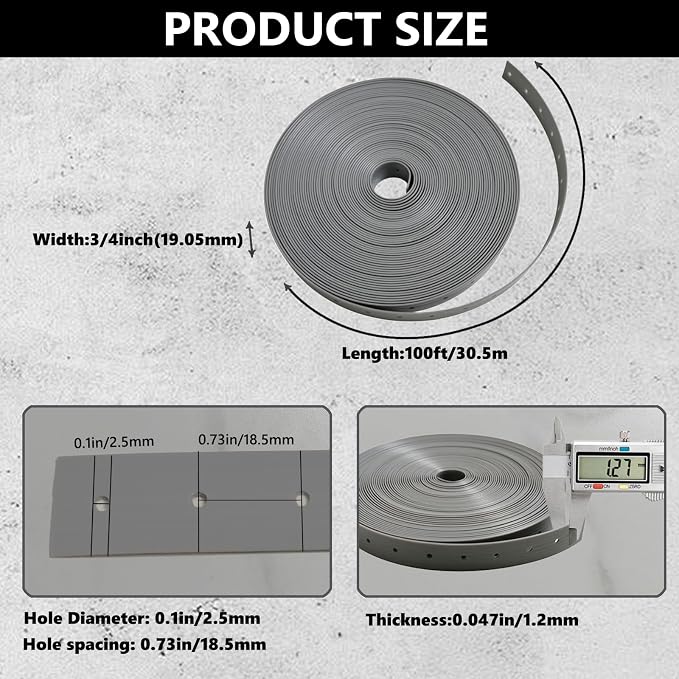 Plastic Hanger Strap 3/4 Inch x 100 FT, Heavy Duty Strong Support Flexible Pipe - Image 2