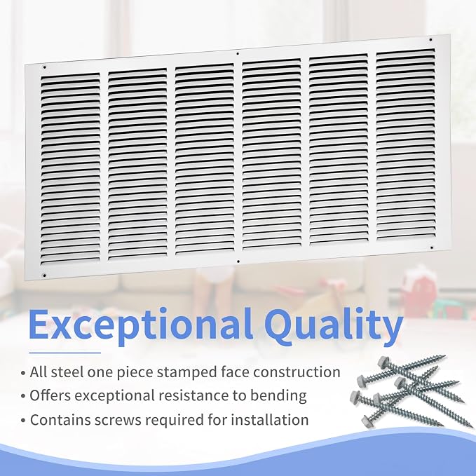 Howeall 30"W x 14"H Steel Return Air Grille, Air Return Vent Cover - Image 2