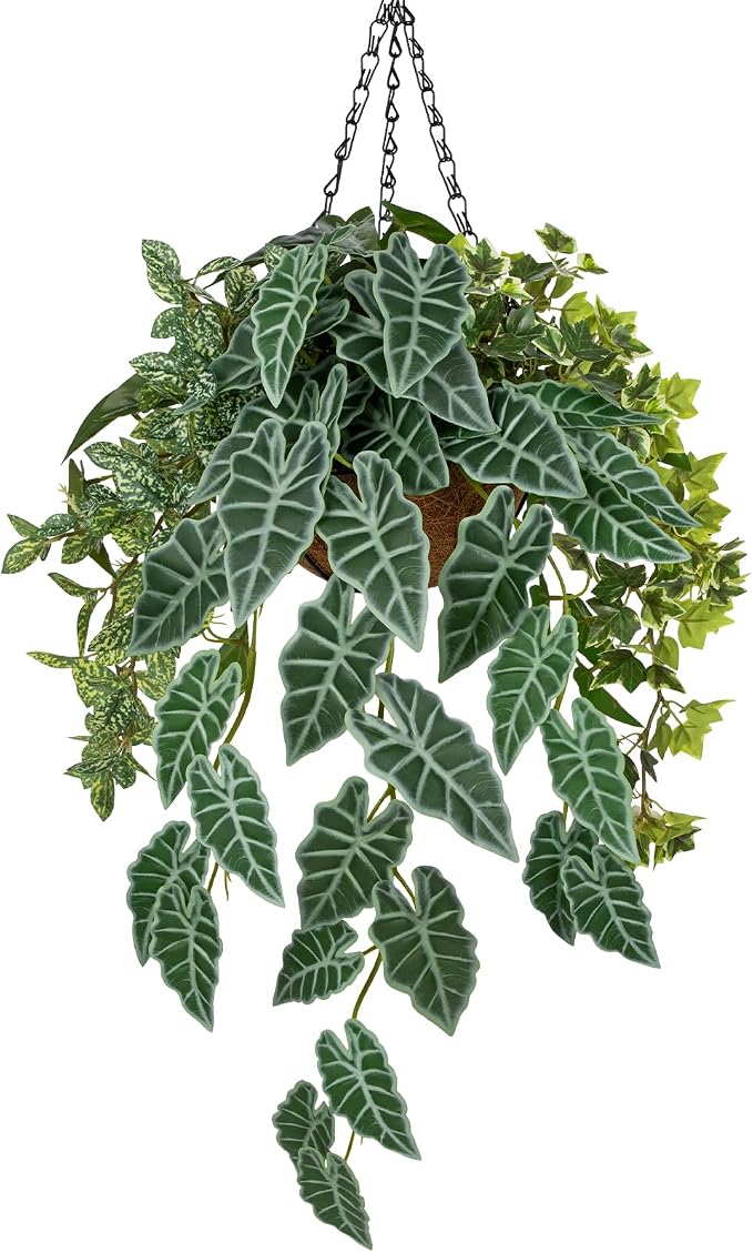 Fake Hanging Plant with Pot, Large Hanging Artificial Plants with Basket & by Oairse