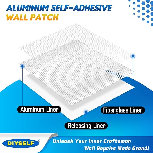 DIYSELF 21 Pack Drywall Repair Kit, 14 Mesh Patches, Wall Patch Repair Kit | 14 - Image 3