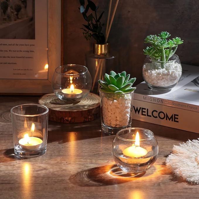 DEVI Clear Glass Votive Candle Holders, Wedding Centerpieces - Image 6