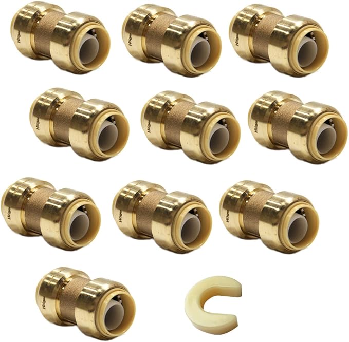 10piece EFIELD 3/4 Inch Straight Coupling Push-Fit Fitting | Connect Pex by EFIELDPEXTUBING