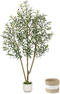 Artificial Olive Tree 5FT with Planter&Cotton Basket | Tall Faux Olive Trees by LuceAlberi