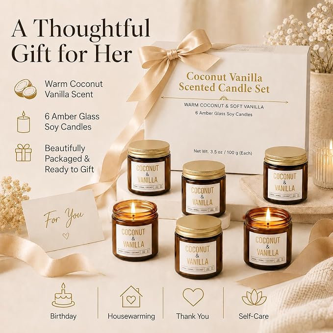 6-Pack Jar Scented Candles for Home Scented - Image 6