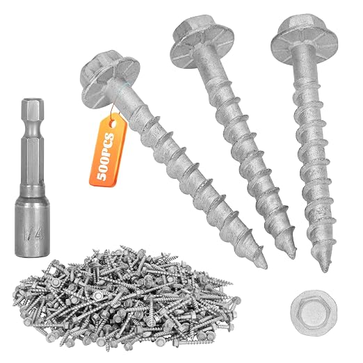 Mech.Galv.#9 x 1-1/2" Joist Hanger Screws-500 Qty, 9112R500 Hurricane Screws | by CableRailing