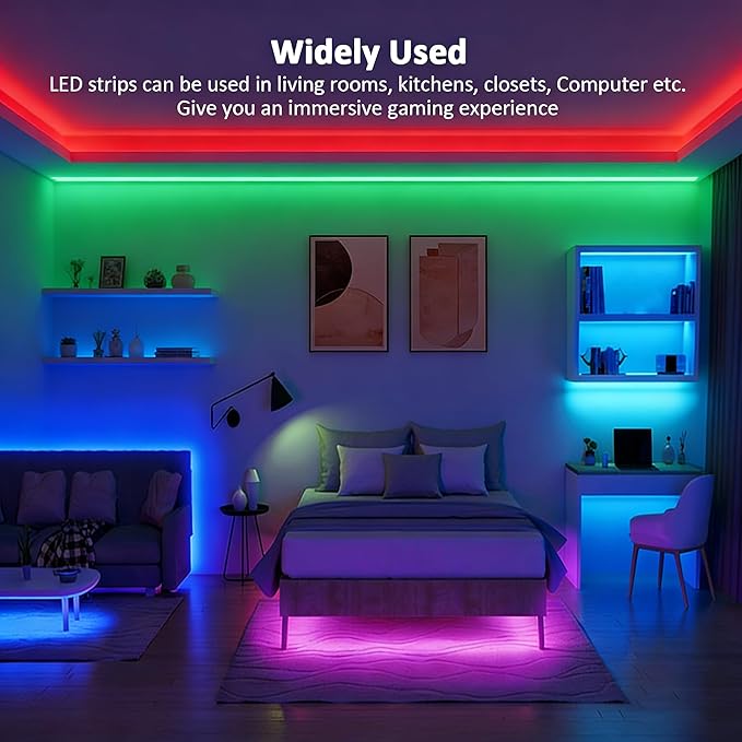 5V USB LED Strip Lights, 3.28FT 3Key COB Light Strip RGB, Short LED Strip Light - Image 3