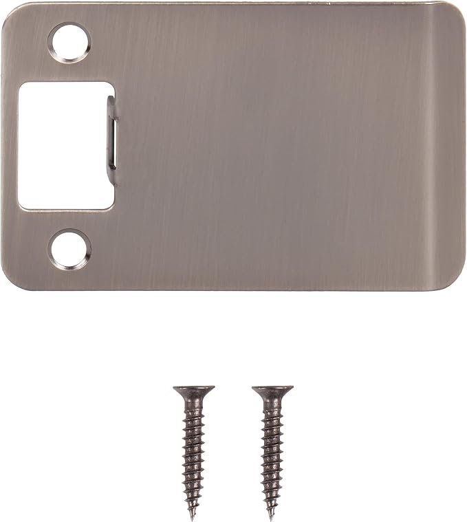 Round Corner Extended Lip Strike Plate, 2-1/4" x 3", Antique Nickel - Image 2