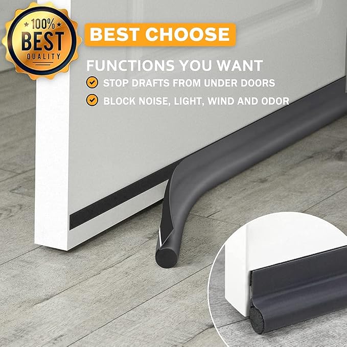 MAXTID Under Door Draft Stopper 36 inches Grey Door Draft Blocker Exterior Door - Image 5