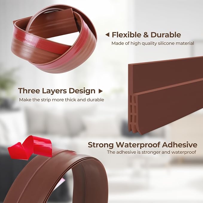 Ohuhu Door Draft Stopper, for interior exterior doors, 3-layer soundproof - Image 3