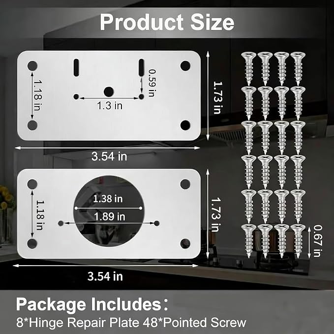 Cabinet Hinges Repair Plate, Hinge Repair Brackets, Hinge Repair Plate Kit | 8 - Image 5