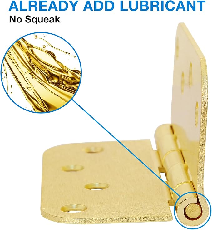 Door Hinges Satin Brass 3.5 Inch x 3.5" Interior Gold Door Hinges - Image 4
