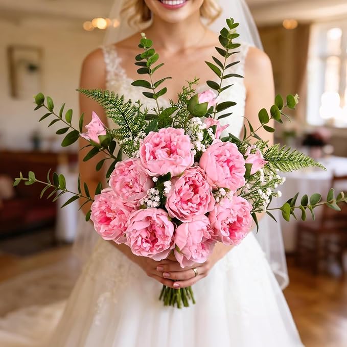 5PCS 22in Peonies Artificial Flowers, Real Touch Latex Fake Peonies | Lifelike - Image 7