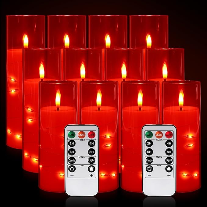 12‑Pack Red Flameless LED Candles - Image 2