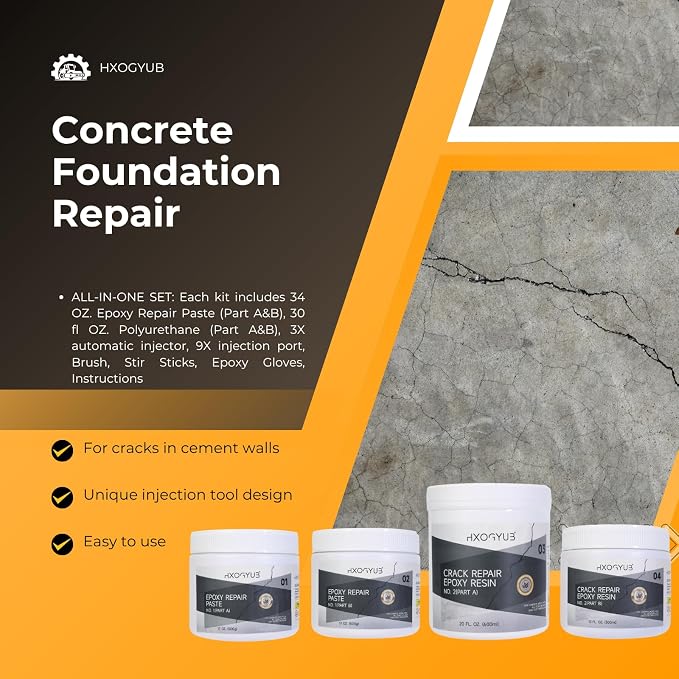 Concrete Foundation Crack Repair Kit, - Image 3