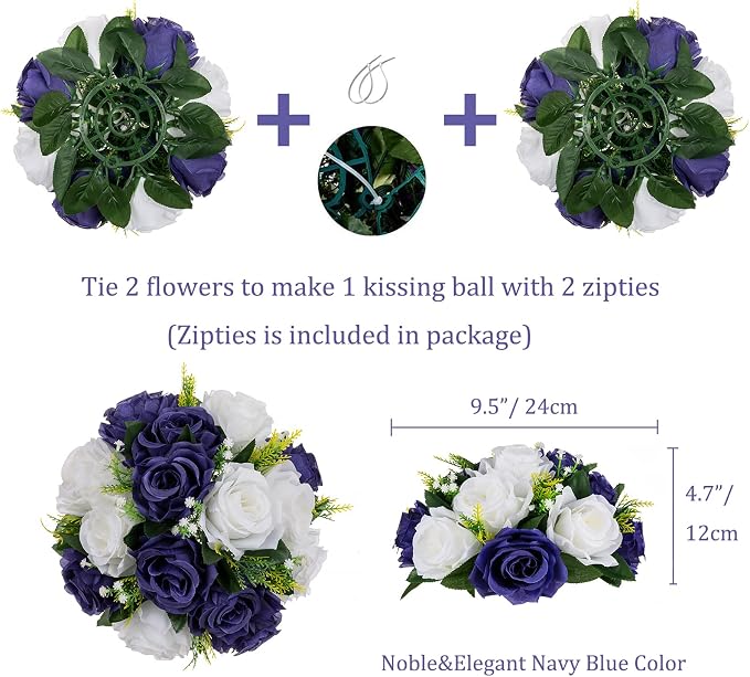 BLOSMON Navy Blue White Flowers - Image 4