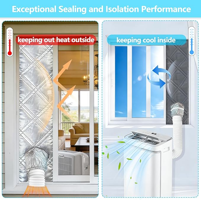 AC Window Seal Kit, 10 x 71 Inch 3-Layer Portable Air Conditioner Window Kit | - Image 7