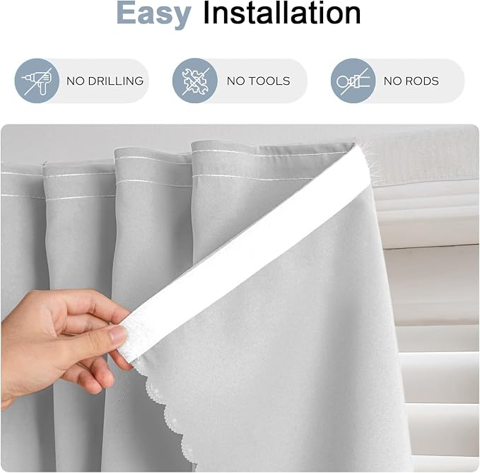 Self Adhesive Curtains, No Drilling Rodless Design - Image 7