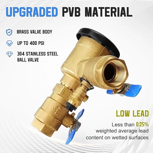 【UPC® Certified】3/4" Pressure Vacuum Breaker Assembly, Metal Top Cover - Image 4