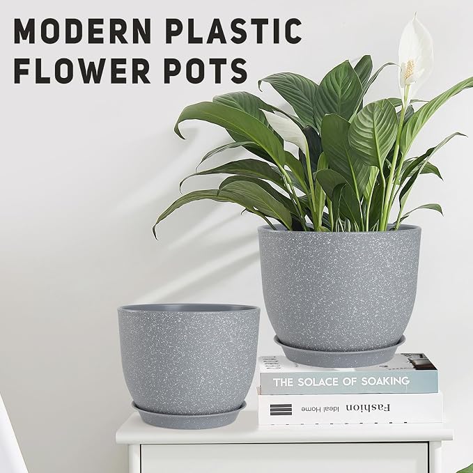 YNNICO Plant Pots 10/9/8/7.5/7 inch Flower Pots - Image 4